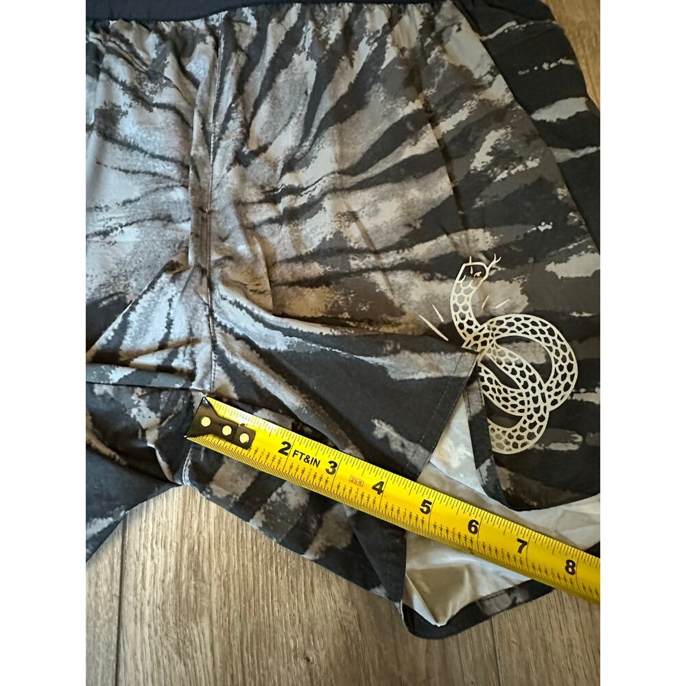Roark Black & Gray Tie-Dye Athletic Shorts with Snake Graphic  liner removed - Picture 6 of 10